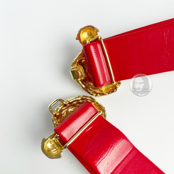 Vintage Mimi di N Belt Buckle and Strap Gold Metal Vessels Jars 1976 OSFM - Picture 8 of 9